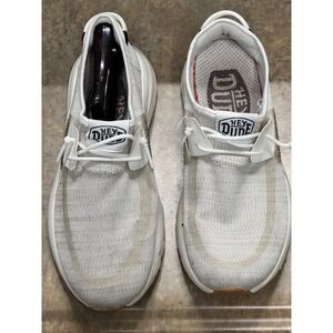 Hey Dude Sirocco Knit Sneakers Mens 7 White Cream Lightweight Slip On Shoes